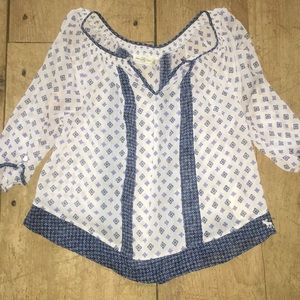 Printed peasant blouse